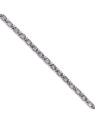 Sterling Silver Pink Quartz & White Topaz Bracelet