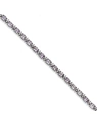Sterling Silver Pink Quartz & White Topaz Bracelet