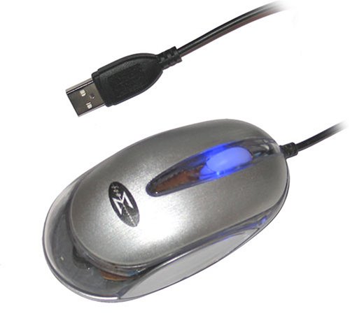 Blue Neon Mouse with PS/2 and USB Adapter