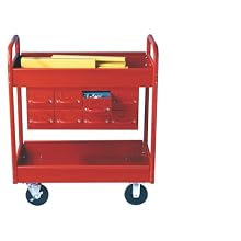 Equipto 145-8-RD Combination Truck with 2 Trays, 500lbs Capacity, 11" Drawers, 30" L x 16" W x 36" H, Textured Red