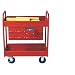 Equipto 145-8-RD Combination Truck with 2 Trays, 500lbs Capacity, 11" Drawers, 30" L x 16" W x 36" H, Textured Red