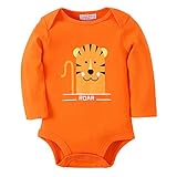 ベビー服 ロンパース ベビーウェア 出産祝い ノースリーブ ボディスーツ 男の子 タキシード風 長袖 新生児 (6-12m, R11 オレンジタイガー)