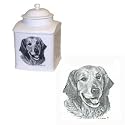 Golden Retriever Memorial Urn by Porcelain by Rosalinde (7in)