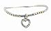 Anklet - A19 - Swarovski (tm) Crystal - Stretch ~ Clear AB w/ Heart Charm