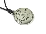 Coll, Celtic Astrology Two Sided Pewter Pendant on Cord Necklace