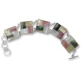 Sterling Silver Mosaic Shell Bracelet by Sajen