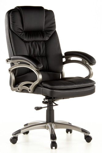 HJH Office/Buerostuhl24 668350 B&uuml;rostuhl / Chefsessel Triton 300 PU, schwarz / titan