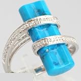 18k White Gold Turquoise and Diamond Ring