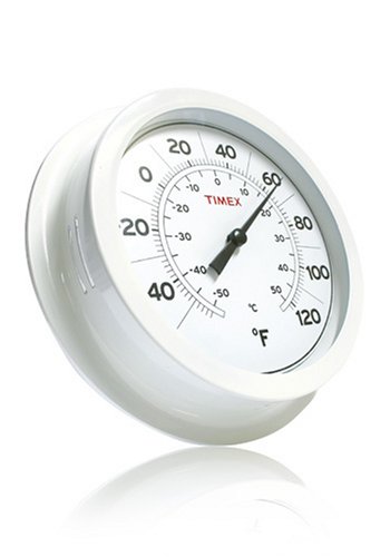 Timex TX3100-4 8.75-Inch All-Metal Patio Thermometer (White Enamel)