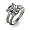 Eve's Addiction Sterling Silver Diamond Cubic Zirconia Engagement Ring, 5