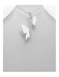 Butterfly Pendant Necklace In 92.5 Sterling Silver