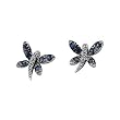 14K White Gold Sapphire and Diamond Butterfly Earrings