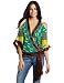 XOXO Juniors Geo Print Cold Shoulder Kimono Top, Yellow, Large