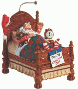 Snoozing Santa 2001 Hallmark Keepsake Ornament QX8165