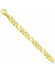 Genuine 14K Yellow Gold 10.1Mm Polished Fancy Link Bracelet 8.5 Inches 100% Satisfaction Guaranteed.