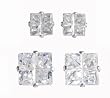 Sterling Silver Quadra-Cut CZ 5mm and 3mm Earring Set