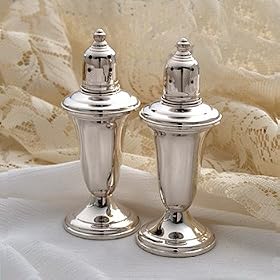 Sterling Salt and Pepper Shakers 4-1 2 Height 231P-E by 
