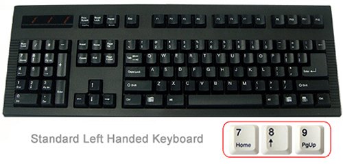 DSI Left Handed Mechanical Switch Keyboard, USB and PS/2 , Black