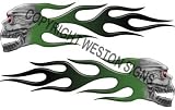 Dark Green Skull Flames