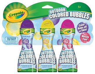 Crayola Outdoor Colored Bubbles-3 Pack Fuchsia Unmellow Yellow & Purple Pizzazz