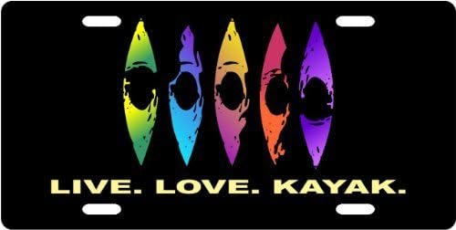 Live - Love - Kayak Custom License Plate Novelty Tag from Redeye Laserworks