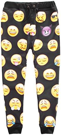 Emoji Joggers Pants Gym Sport Unisex Men Sweatpants Harem Outfit Trousers S