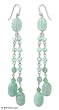 Earrings, 'Green Rain Shower' 3.5" W 0.6" L