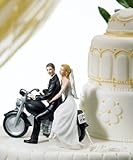 IMAGE OF Wedding Cake Topper - Motorcycle Wedding Couple (1 Topper)