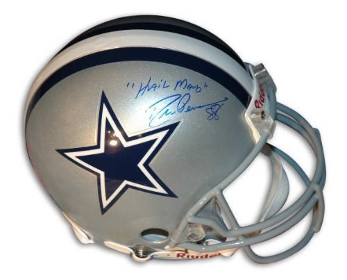Drew Pearson Autographed Pro-Line Helmet | Details: Dallas Cowboys, ''Hail Mary'' Inscription, Authentic Riddell Helmet