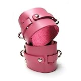 KinkLab Pink Bound Leather Wrist Cuffs