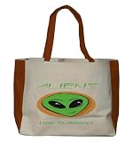 ALIENS Like To Abduct Large BELLA TOTEBAG w/ pockets (Choice of Colors)