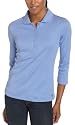 IZOD Women's 3/4 Sleeve Peter Pan Solid Pique Polo