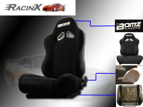 Black Universal Racing Seats - Pair
