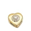 Two Tone Diamond Solitaire Heart Pendant Necklace