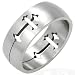 Men's Stainless Steel Ring Cross Cut Out Design 8mm