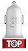 TopG [Lifetime Warranty] Dual USB Ports 3.1A Portable USB Car Charger for iPhone 5 5S 5C 4 4S,iPad 4 3 2,iPad mini,iPad air Battery Power Supply for All Apple Device (Lightning Cable/Adapter Not Included)- (White+Red)