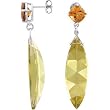 Genuine Lime Quartz & Citrine Earrings Sparkling Sterling Silver