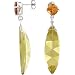 Genuine Lime Quartz & Citrine Earrings Sparkling Sterling Silver