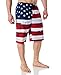 Mens USA Flag Microfiber Hybrid Board Shorts Red XL