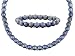 STERLING SILVER 8.5-10.5MM ENHANCED BLACK CULTURED FRESHWATER NECKLACE AND BRACELET SET