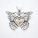 Butterfly with Heart Pendant in Sterling Silver and 14kt Gold, #8269