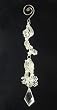 9.5" Winter Frost Elegant Beaded Swirl Diamond Drop Christmas Ornament