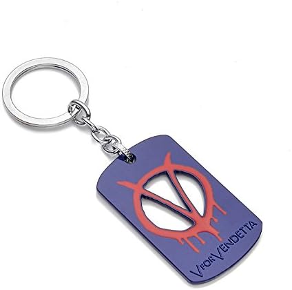 New Arrival V for Vendetta Metal Keychain Keyring Collection Gift (Blue)
