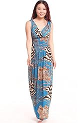 V-neck Summer Zebra Print Dots Print  Dress