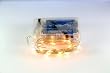 Micro LED 20 Warm White Color Lights Battery Operated on 7ft Long Silver Color Ultra Thin String Wire
