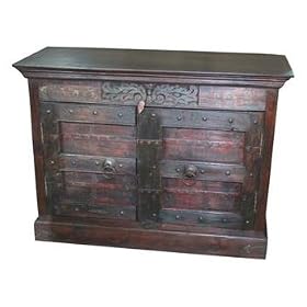 Rustic Wood TV Stand with Old Doors by