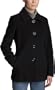 AK Anne Klein Women's Wool Single Breasted Short Coat With Seam Detail,Black,Petite Small