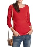 edc by ESPRIT Damen Langarmshirt 122CC1K049, Rundhals