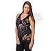 Harley-Davidson Womens Night Script Foil Ink with Rhinestones V-Neck Black Tank