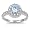Rhodium Plated Sterling Silver 6mm Aquamarine CZ Ring (Size 4 - 10) - Size 5
